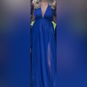 Lulus Elegant Blue Evening Gown